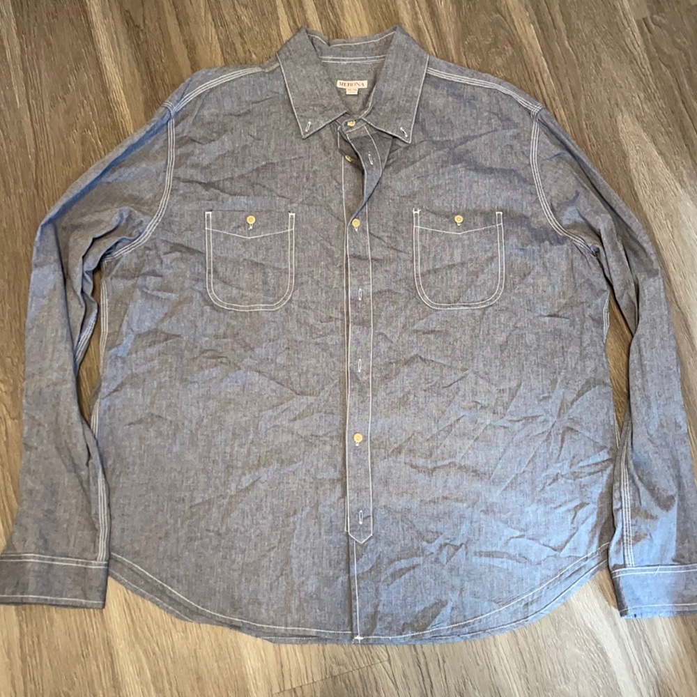 Merona blue button down shirt XXL
